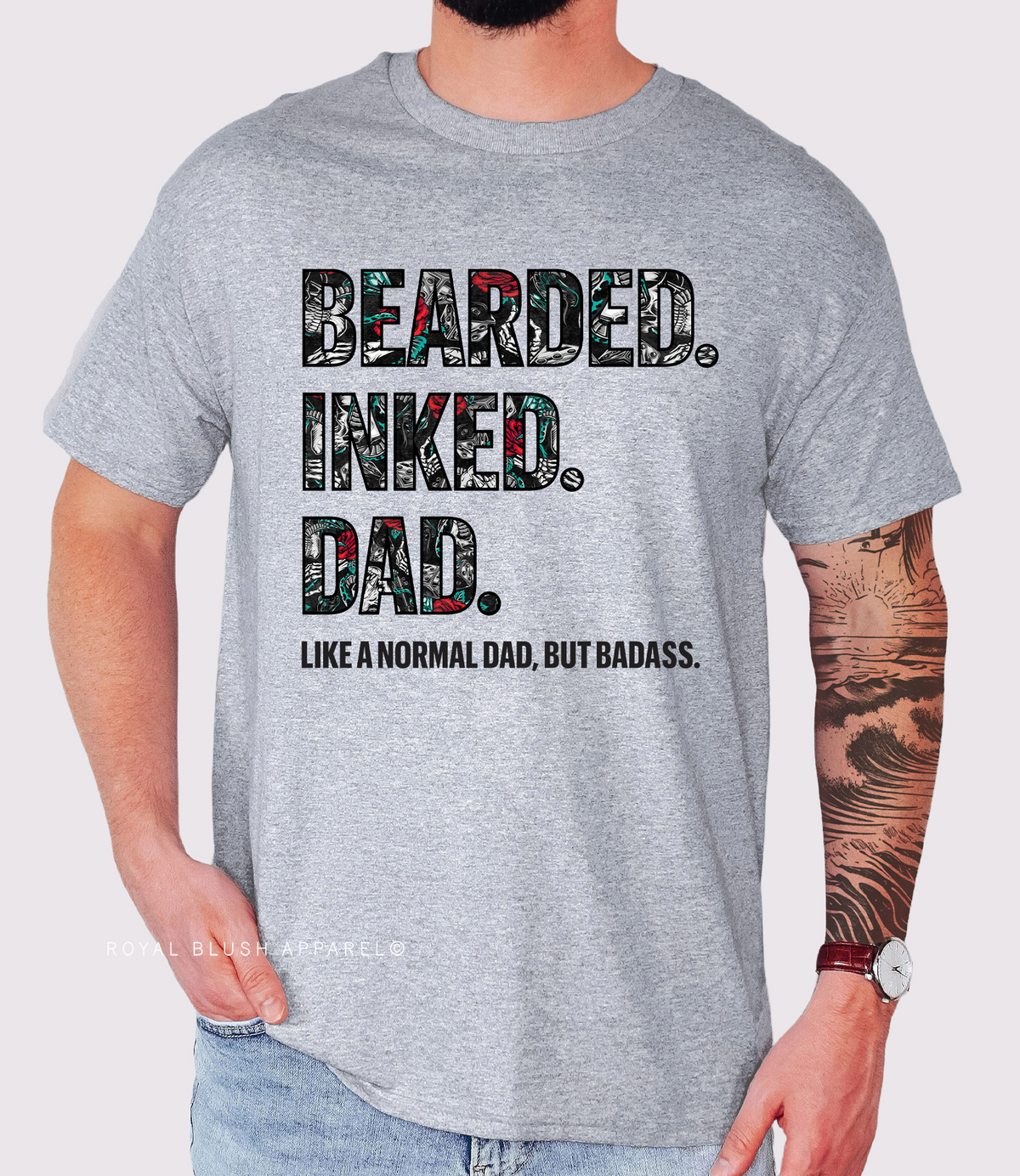 Bearded Inked Graphic T-Shirt