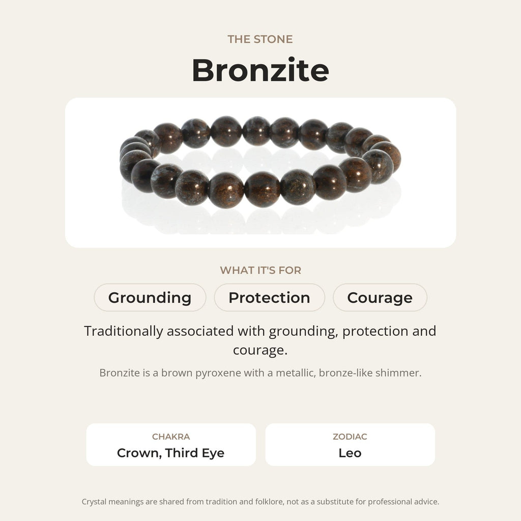Bronzite Round Bracelet - 8mm