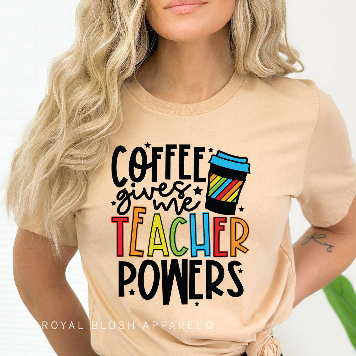 Coffee Gives Me Teacher Powers DTF Transfer