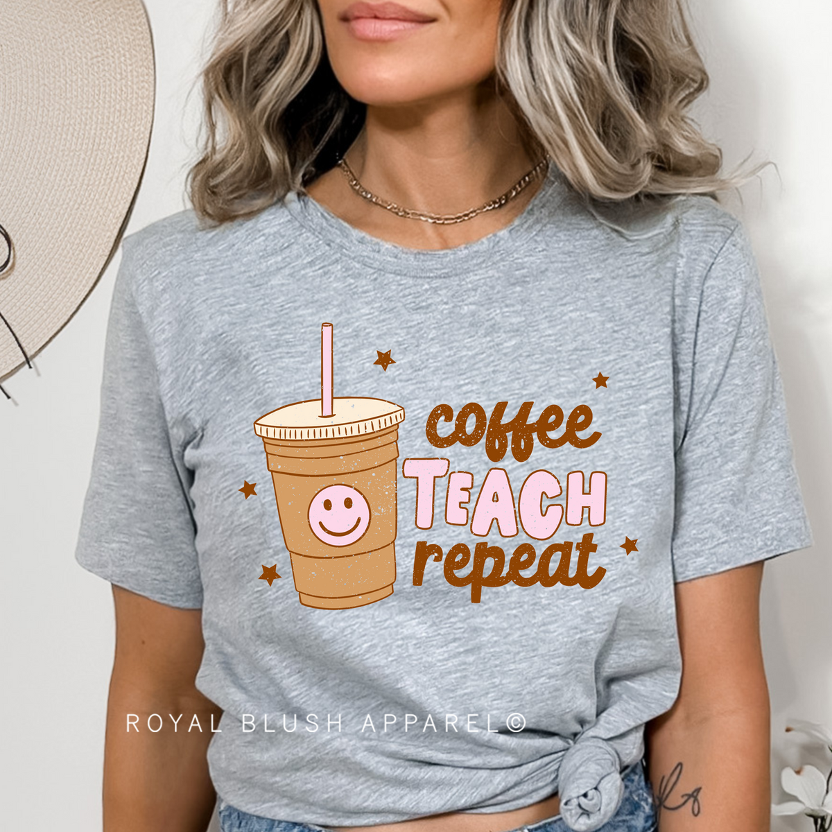Coffee Teach Repeat DTF Transfer
