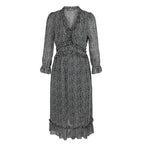 Casual Butterfly Sleeve High Waist Chiffon Dress
