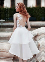 Short Hi-Lo Mini Beach Wedding Dress – Flirty & Modern Style, Custom Made