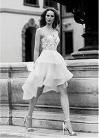 Short Hi-Lo Mini Beach Wedding Dress – Flirty & Modern Style, Custom Made