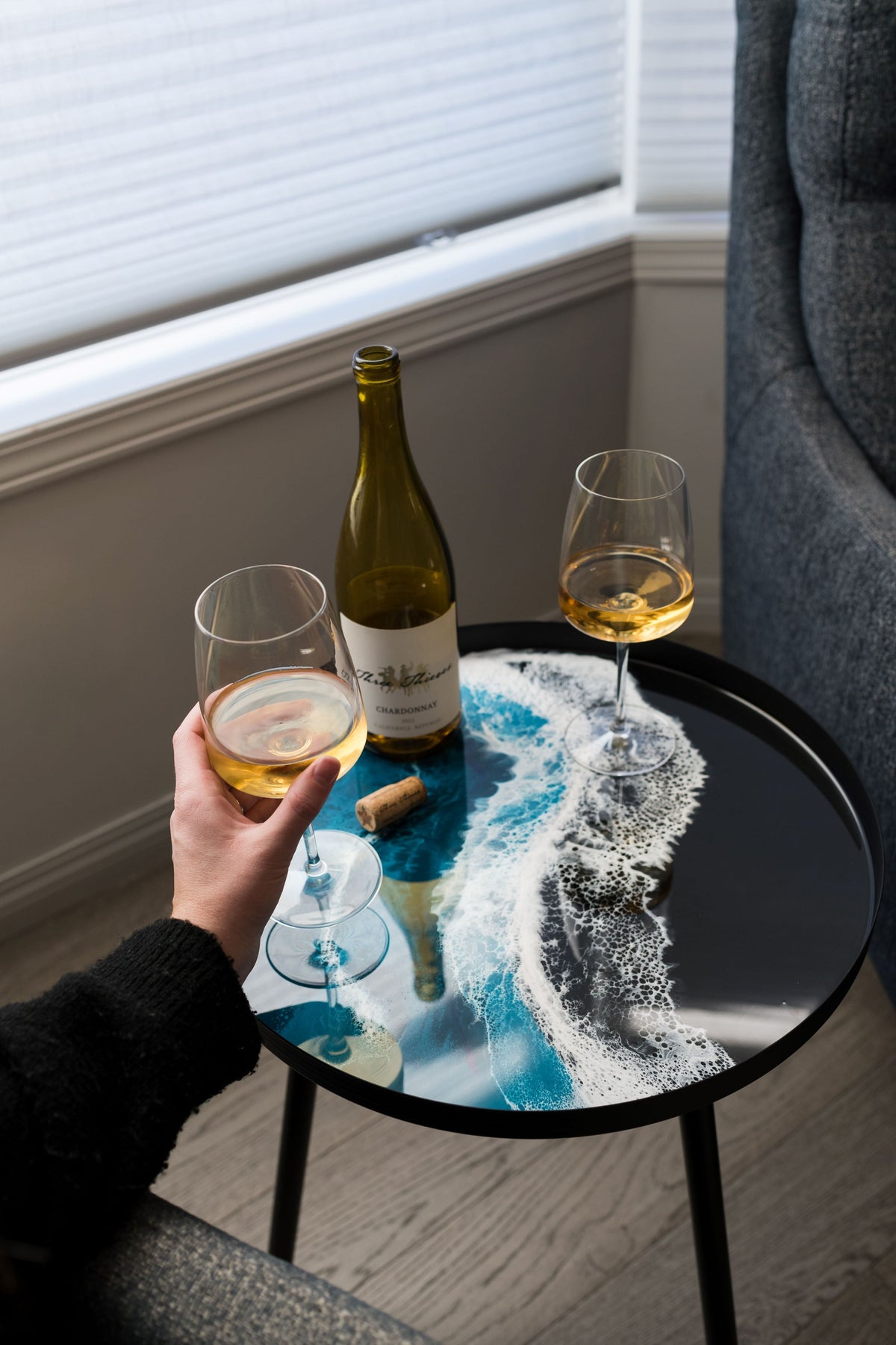 Resin Accented Side Table