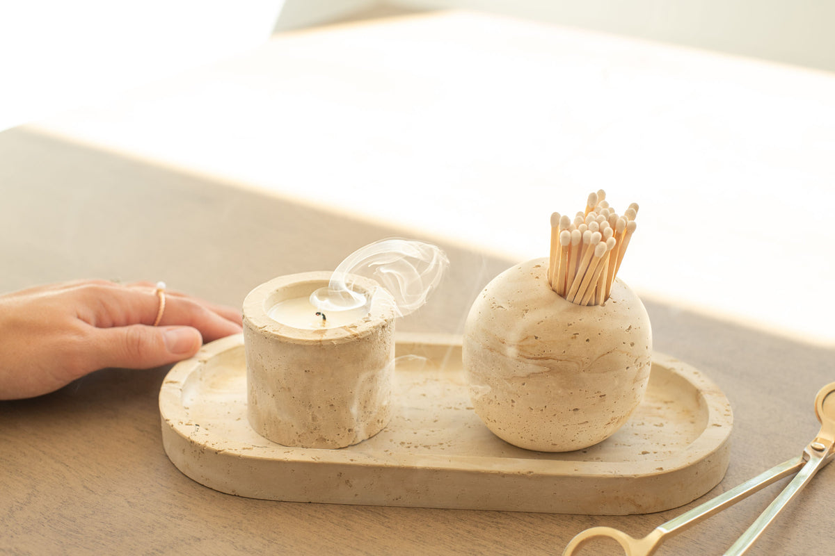 Travertine and Lava Rock Mini Candle (NEW SPRING SCENTS AVAILABLE!)