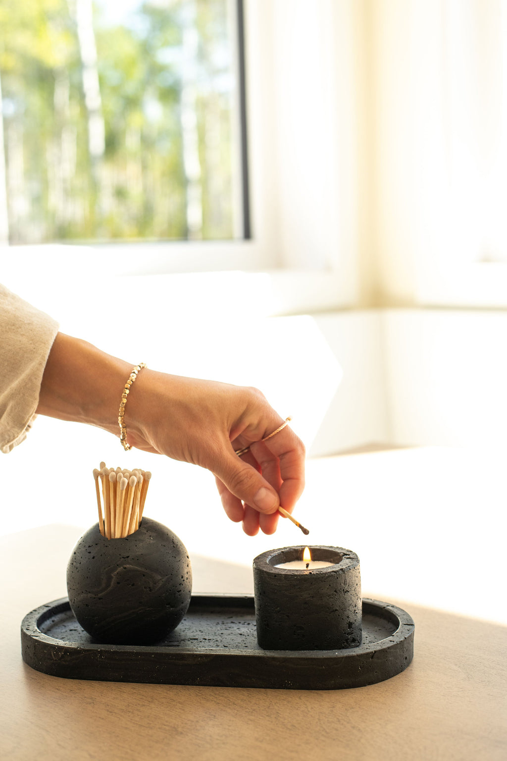 Travertine and Lava Rock Mini Candle (NEW SPRING SCENTS AVAILABLE!)