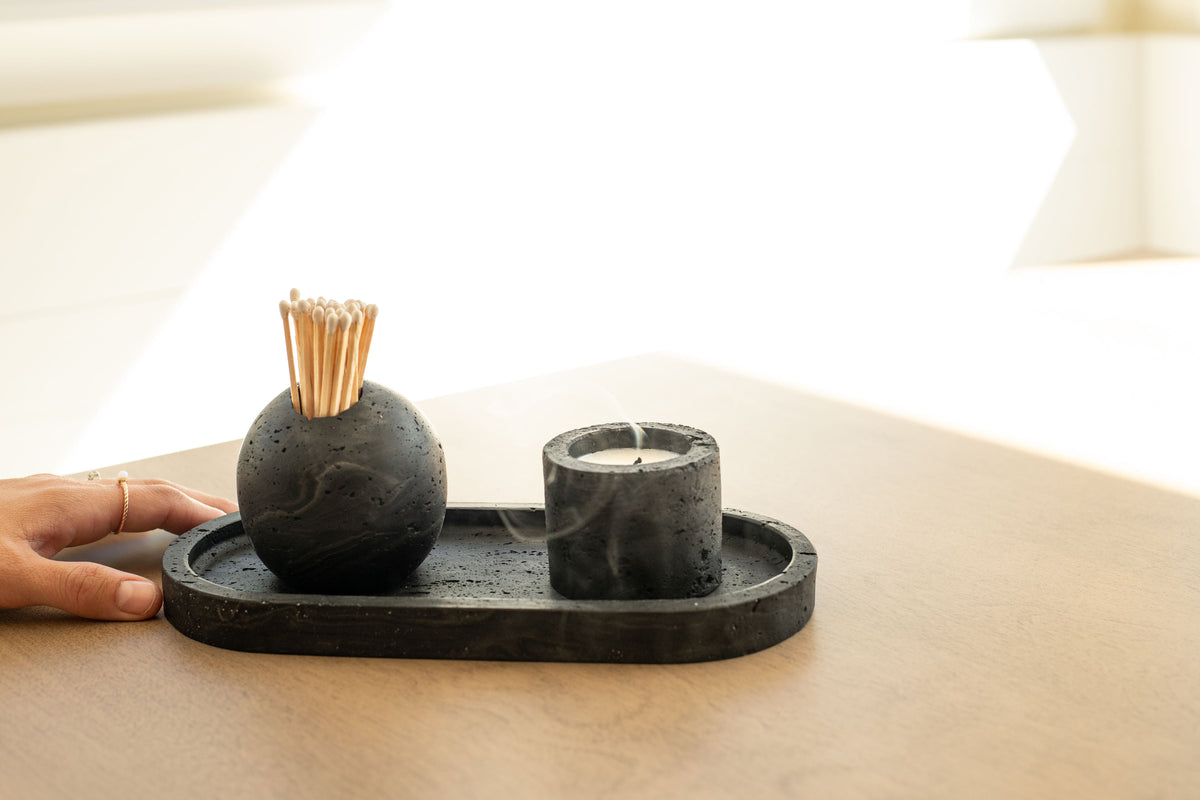 Travertine and Lava Rock Mini Candle (NEW SPRING SCENTS AVAILABLE!)