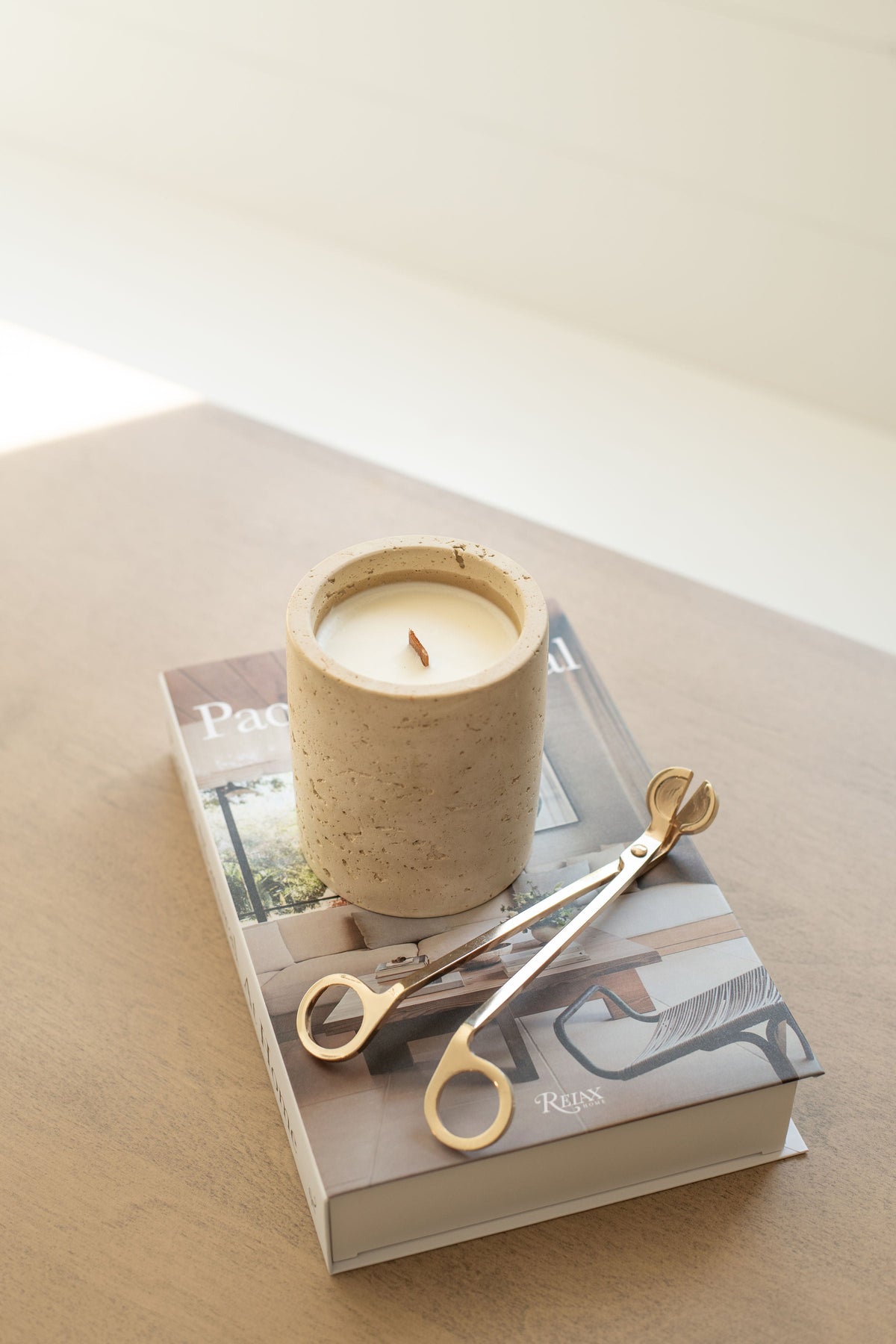 Travertine and Lava Rock Candle (with lid) - NEW SPRING SCENTS AVAILABLE!