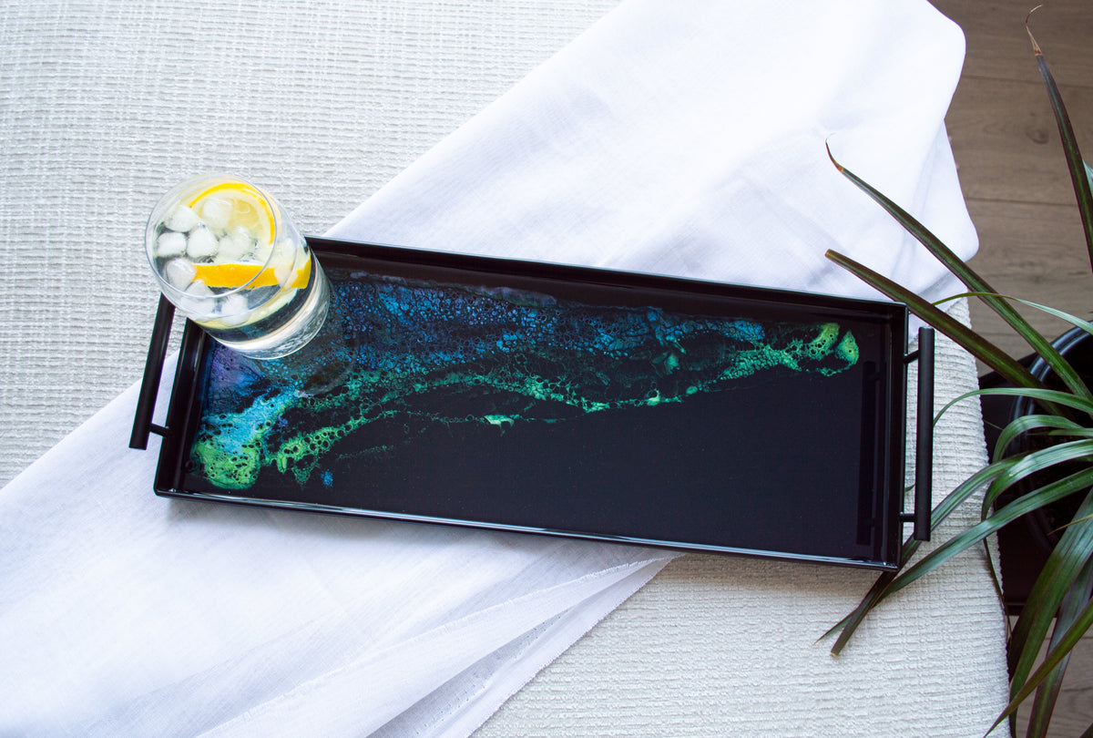 Resin Black Rectangle Tray