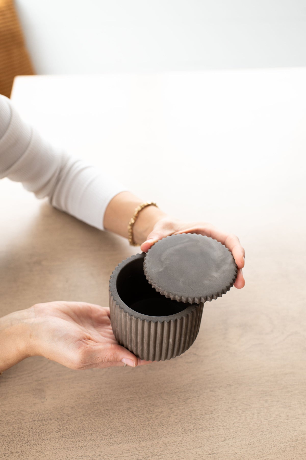 Fluted Jar with Lid