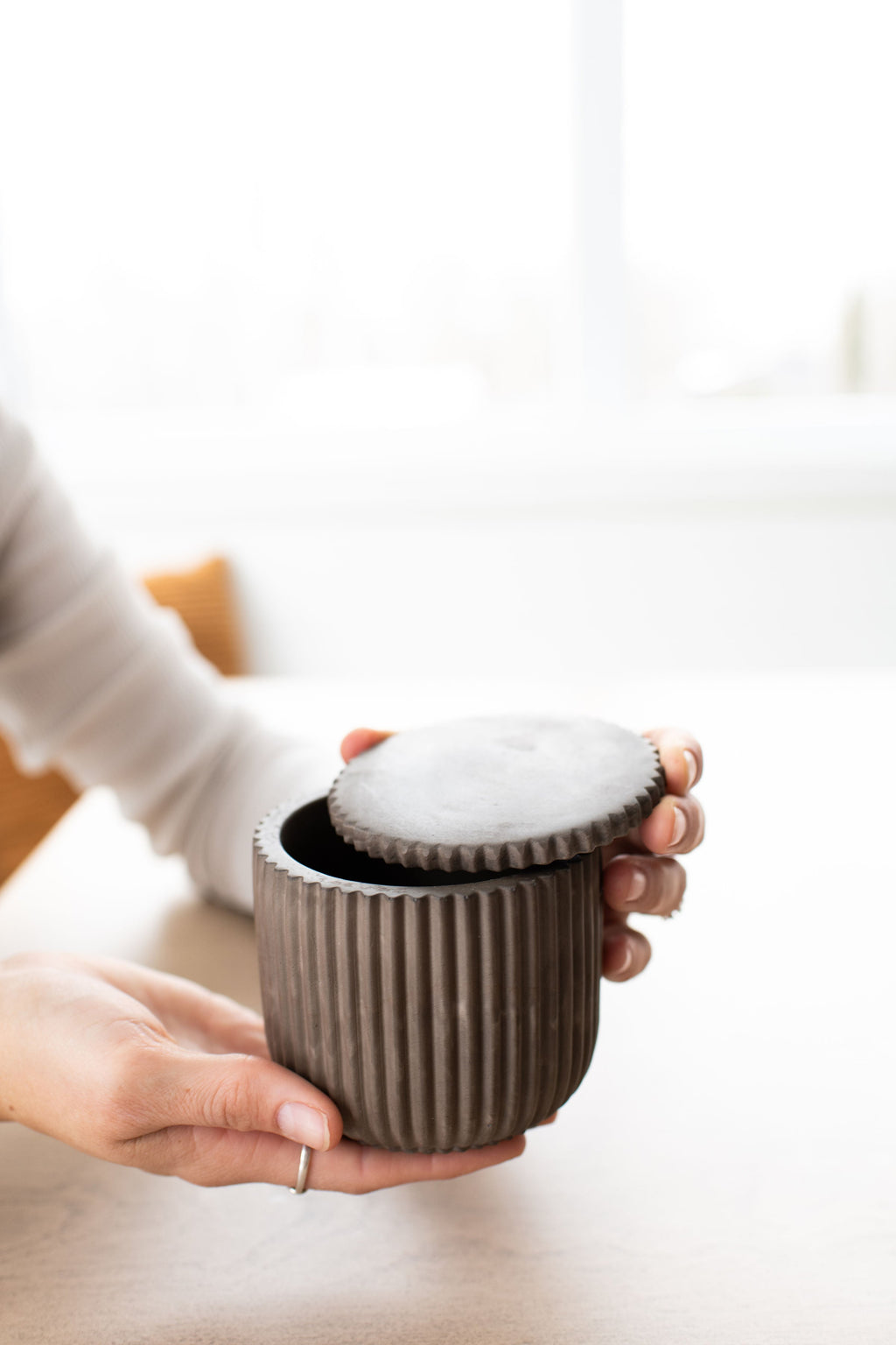 Fluted Jar with Lid