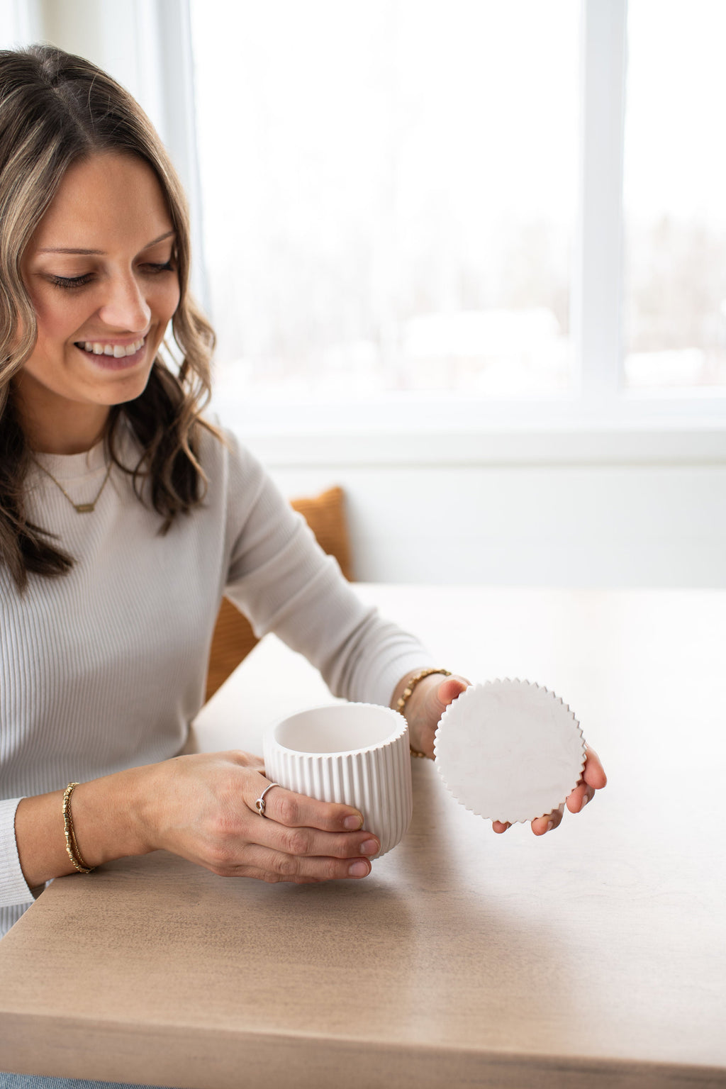 Fluted Jar with Lid