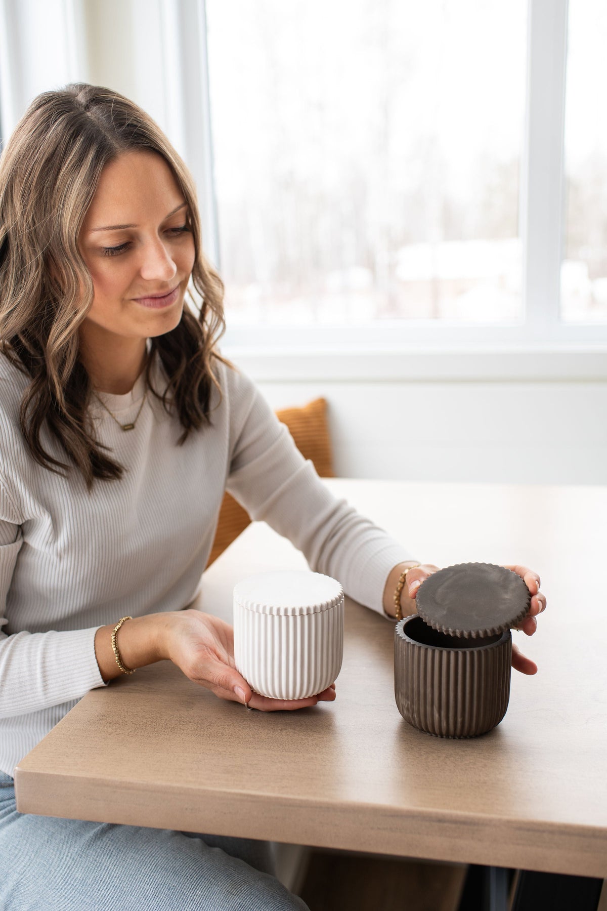 Fluted Jar with Lid