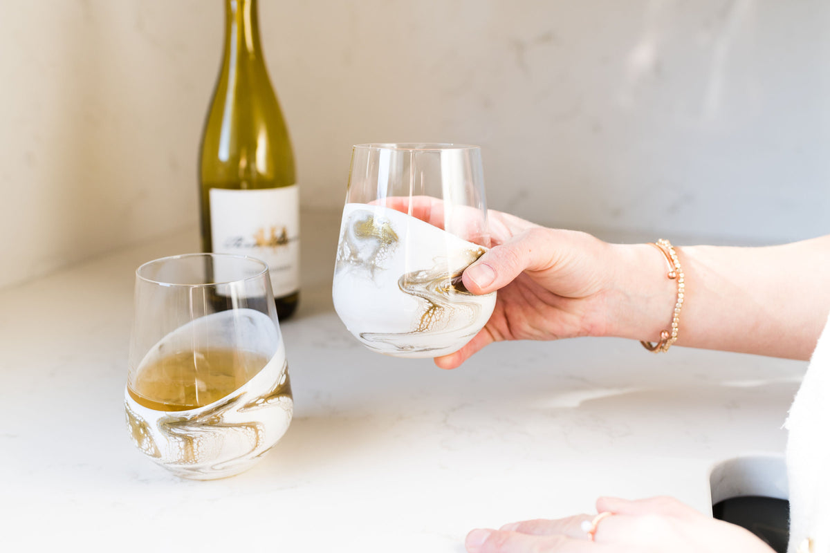 Resin Coated Wine Glasses (Set of 2)