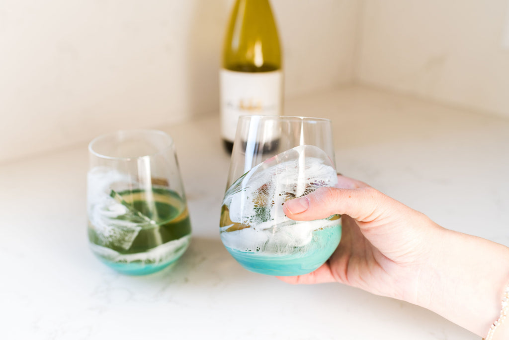 Resin Coated Wine Glasses (Set of 2)