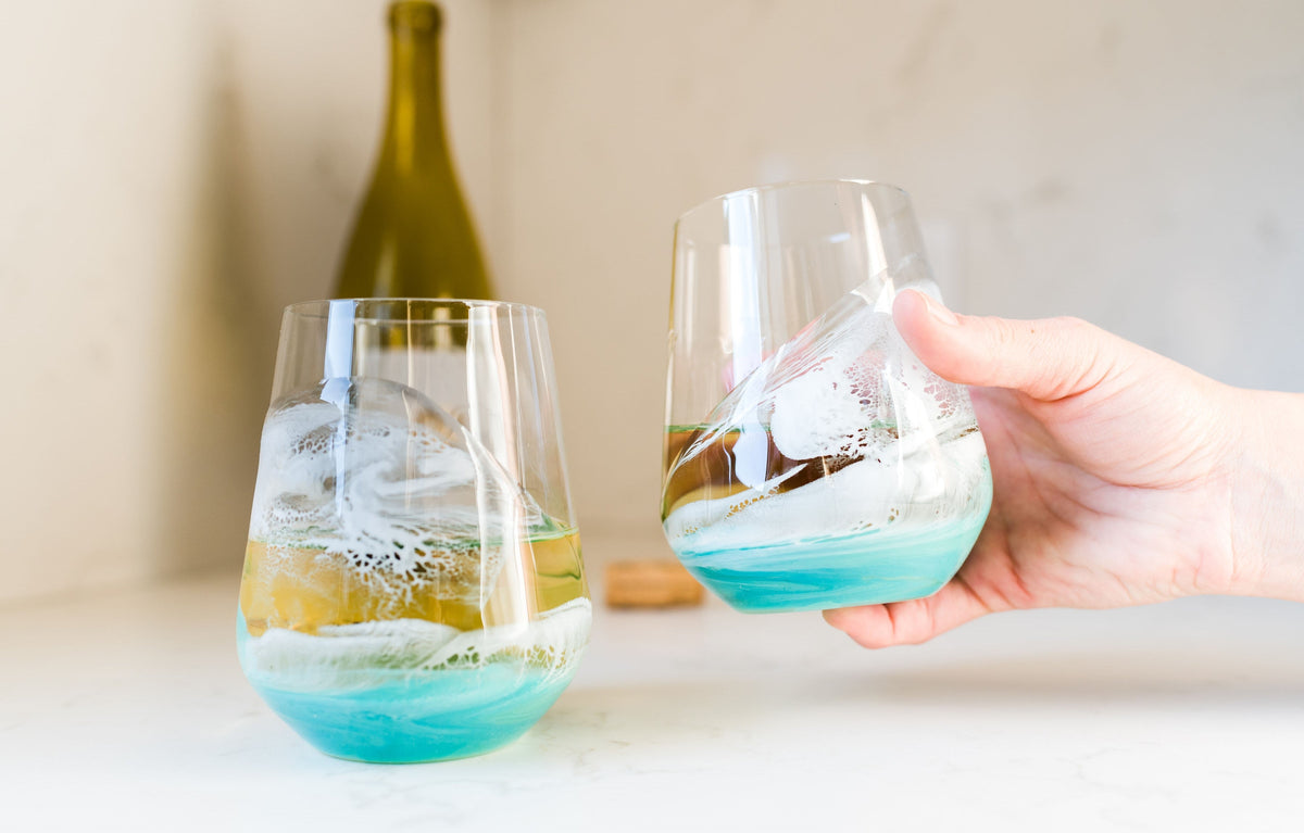 Resin Coated Wine Glasses (Set of 2)