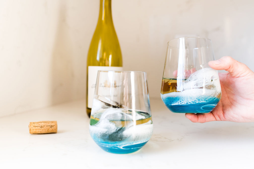 Resin Coated Wine Glasses (Set of 2)