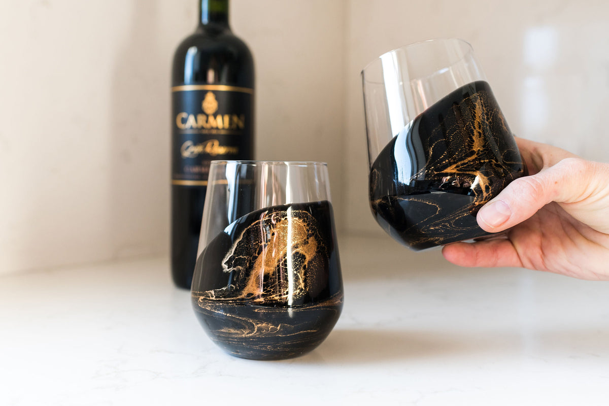 Resin Coated Wine Glasses (Set of 2)
