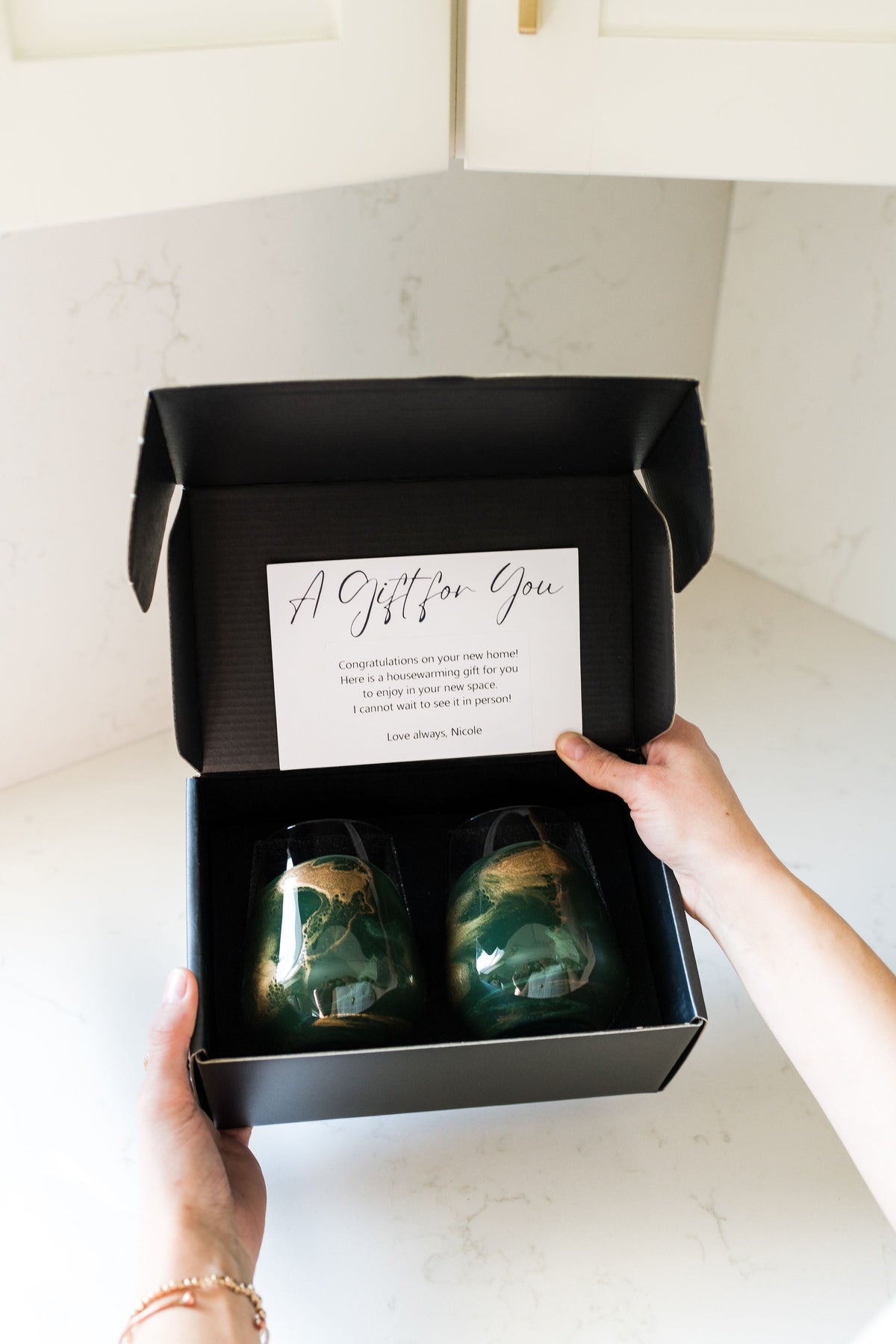 Resin Coated Wine Glasses (Set of 2)