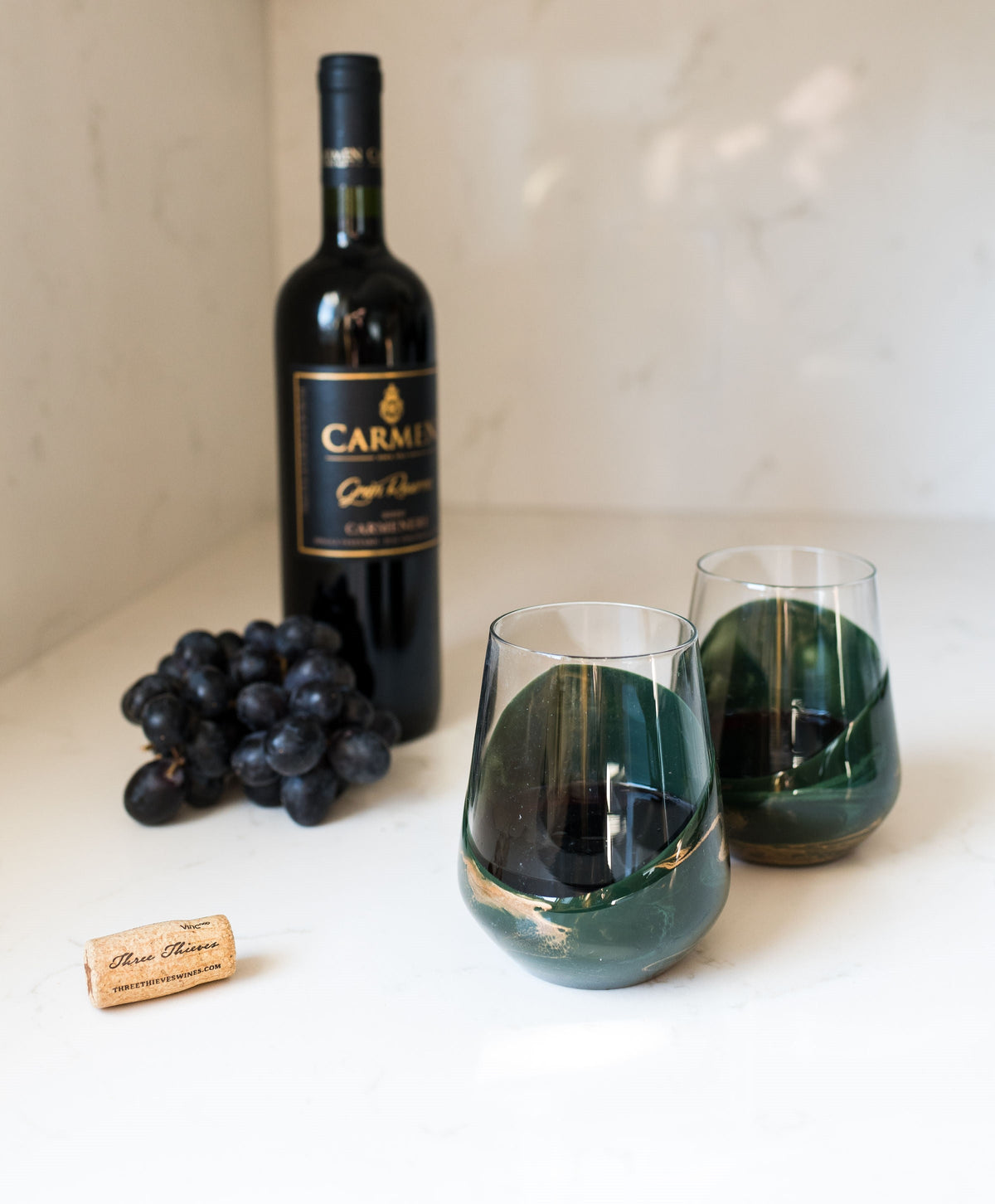 Resin Coated Wine Glasses (Set of 2)