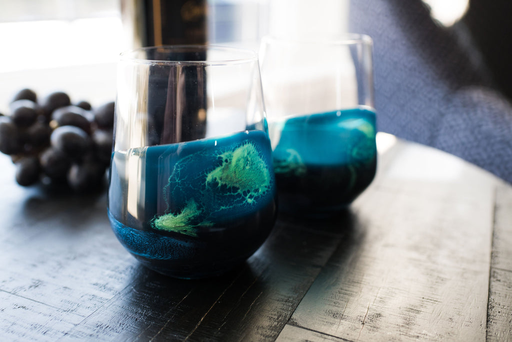 Resin Coated Wine Glasses (Set of 2)