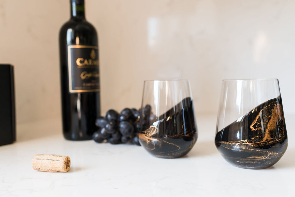 Resin Coated Wine Glasses (Set of 2)