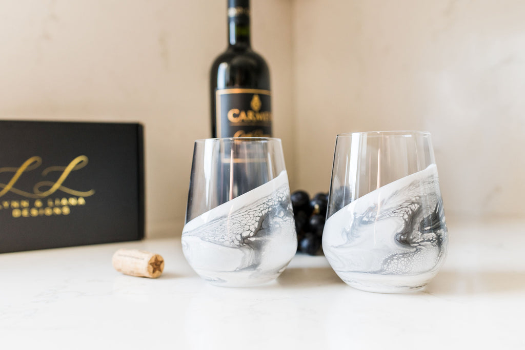 Resin Coated Wine Glasses (Set of 2)
