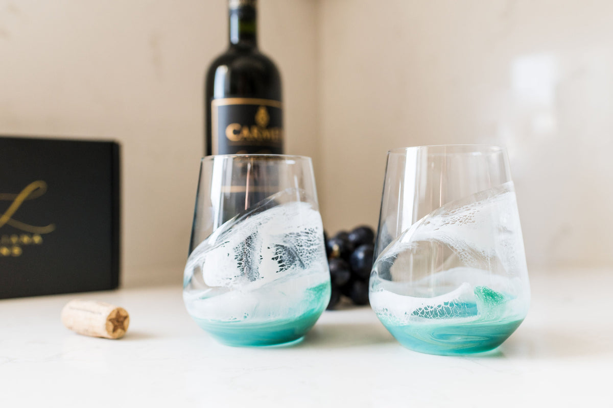 Resin Coated Wine Glasses (Set of 2)