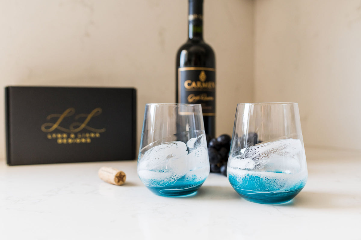 Resin Coated Wine Glasses (Set of 2)