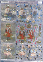 Dufex Metallic 3D Assorted Precut Sheets-Winter Children-16 SHEETS