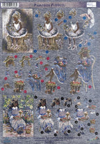 Dufex Metallic 3D Assorted Precut Sheets-Winter Children-16 SHEETS