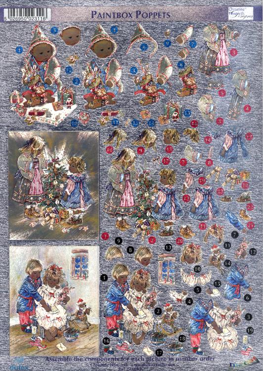 Dufex Metallic 3D Assorted Precut Sheets-Winter Children-16 SHEETS