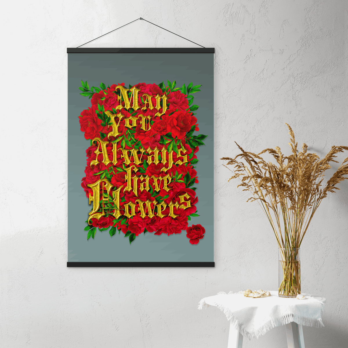 (Wall Decor) Poster with Wooden Hanger
