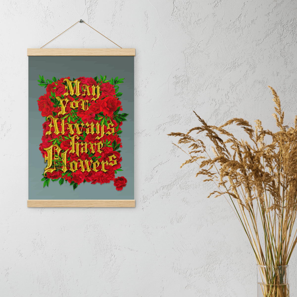 (Wall Decor) Poster with Wooden Hanger