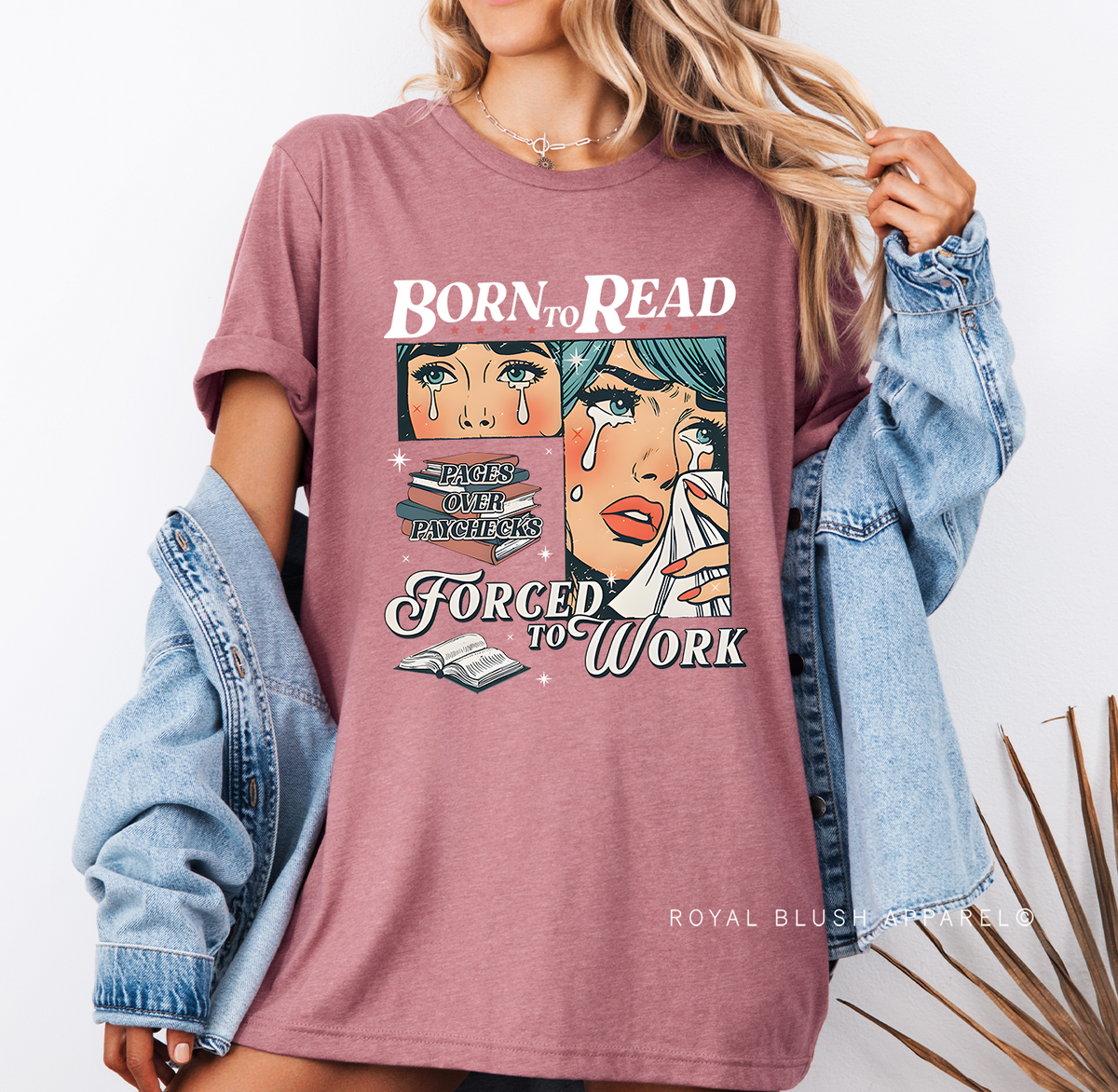 Born To Read Forced To Work DTF Transfer