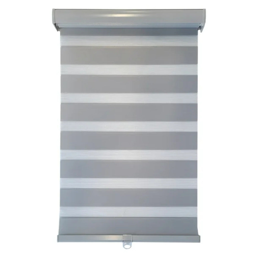 ITY CDNG-3 27 Olivia Stone Cordless Polyester Zebra Day-Night Blind 27"x84" in Grey