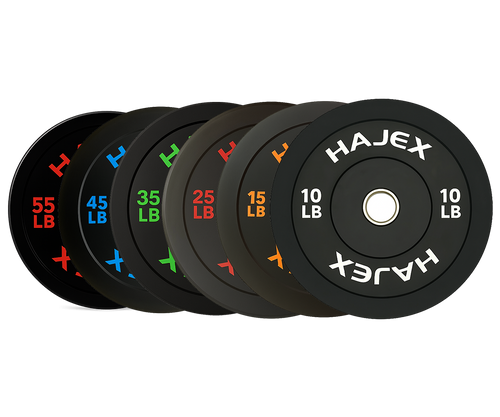 HAJEX Olympic Bumper Weight Plates - 10, 15, 25, 35, 45, 55 LB