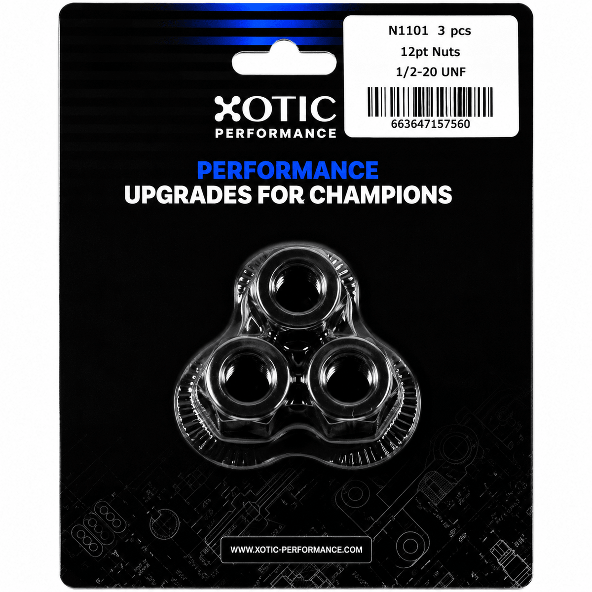 Hex Nut 1/2 in.-20 RH Thread, Socket Size 3/4 in. x 3 pcs