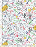 Timeless Treasures - Math & Science - Gail Cadden - C8230 WHITE - Maths Doodle