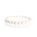 Porcelain White Faceted Round Bracelet - 8mm