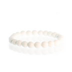 Porcelain White Faceted Round Bracelet - 8mm