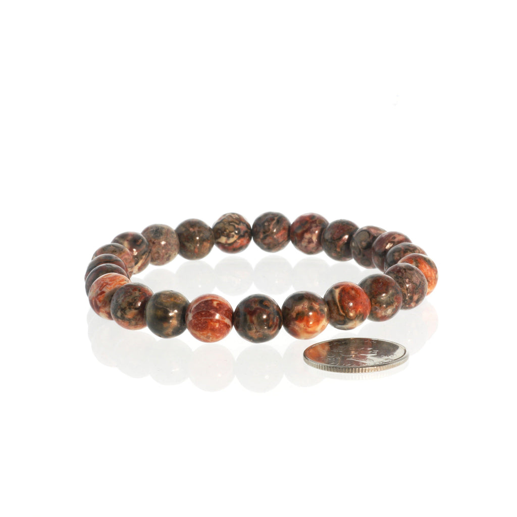 Red Jasper Leopardskin Round Bracelet - 8mm