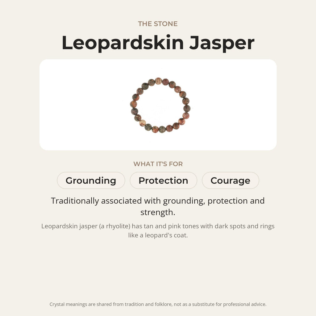 Red Jasper Leopardskin Round Bracelet - 8mm