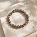 Red Jasper Leopardskin Round Bracelet - 8mm