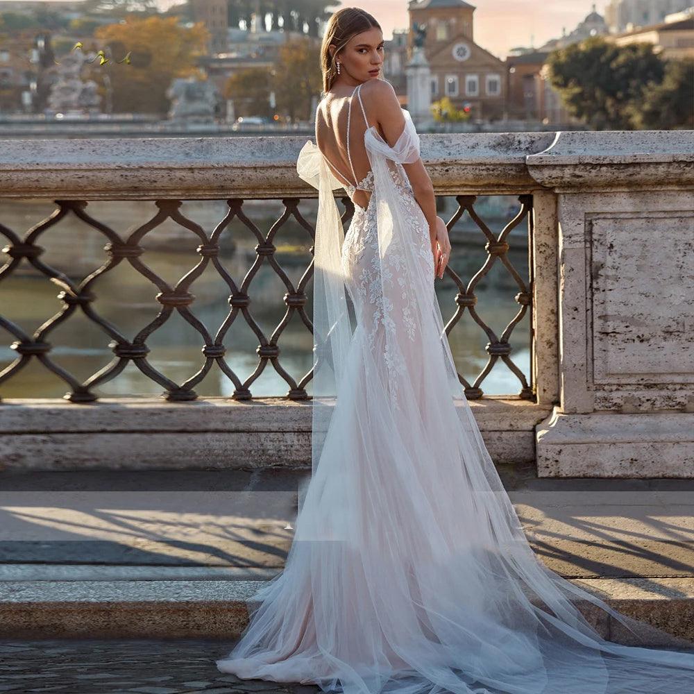Mermaid Wedding Dress – Sweetheart Neckline & Spaghetti Straps, Custom Made