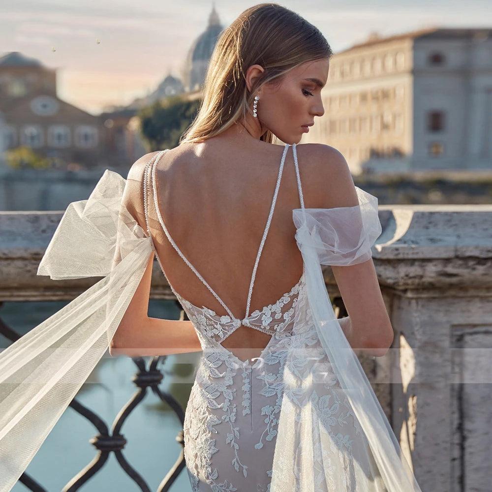 Mermaid Wedding Dress – Sweetheart Neckline & Spaghetti Straps, Custom Made