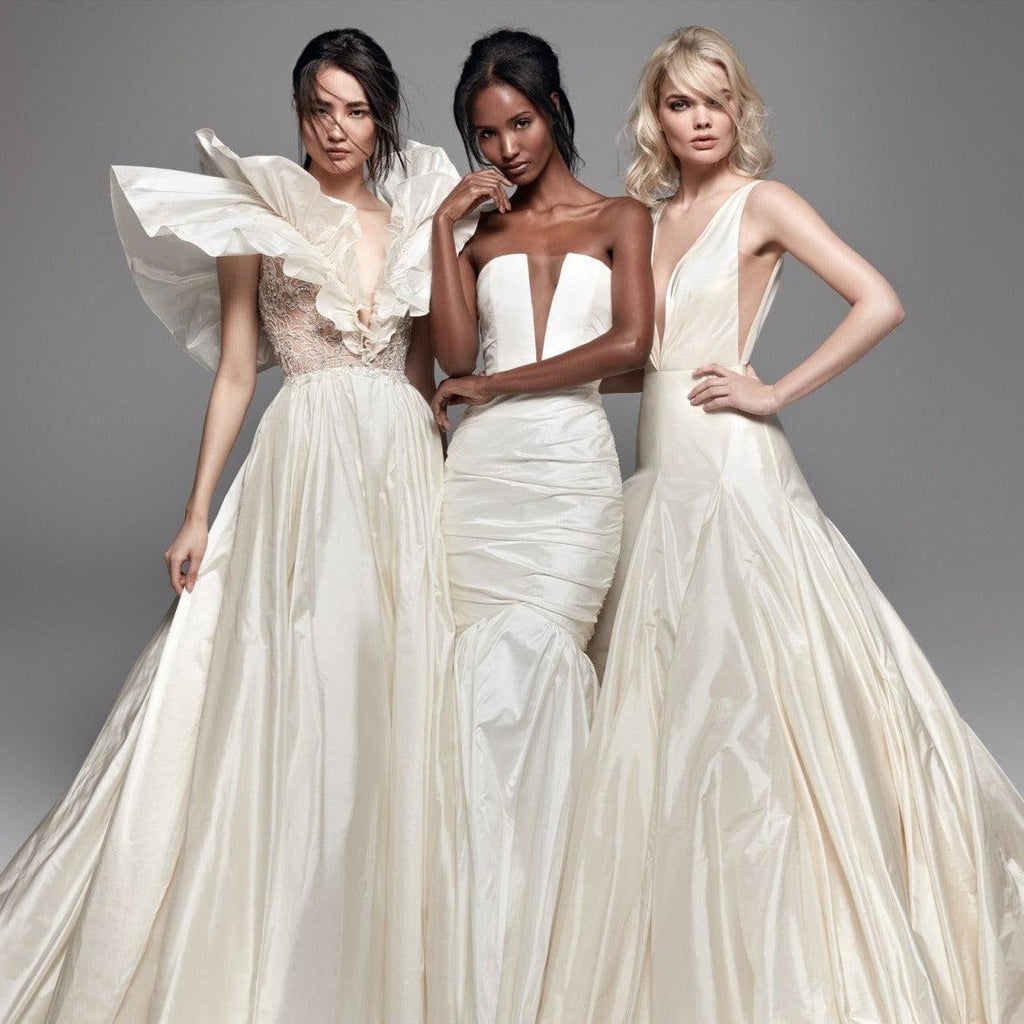 Satin A-Line Wedding Gown – Sleeveless V-Neck with Ruched Detailing, Custom Made