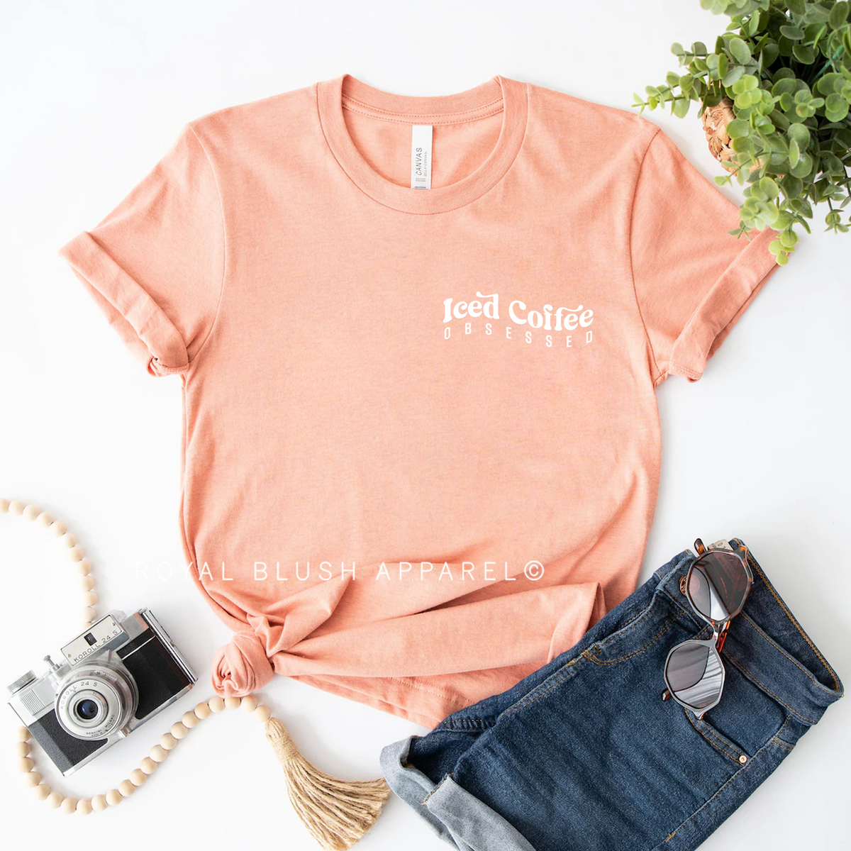 Iced Coffee Obsessed Retro Graphic T-Shirt