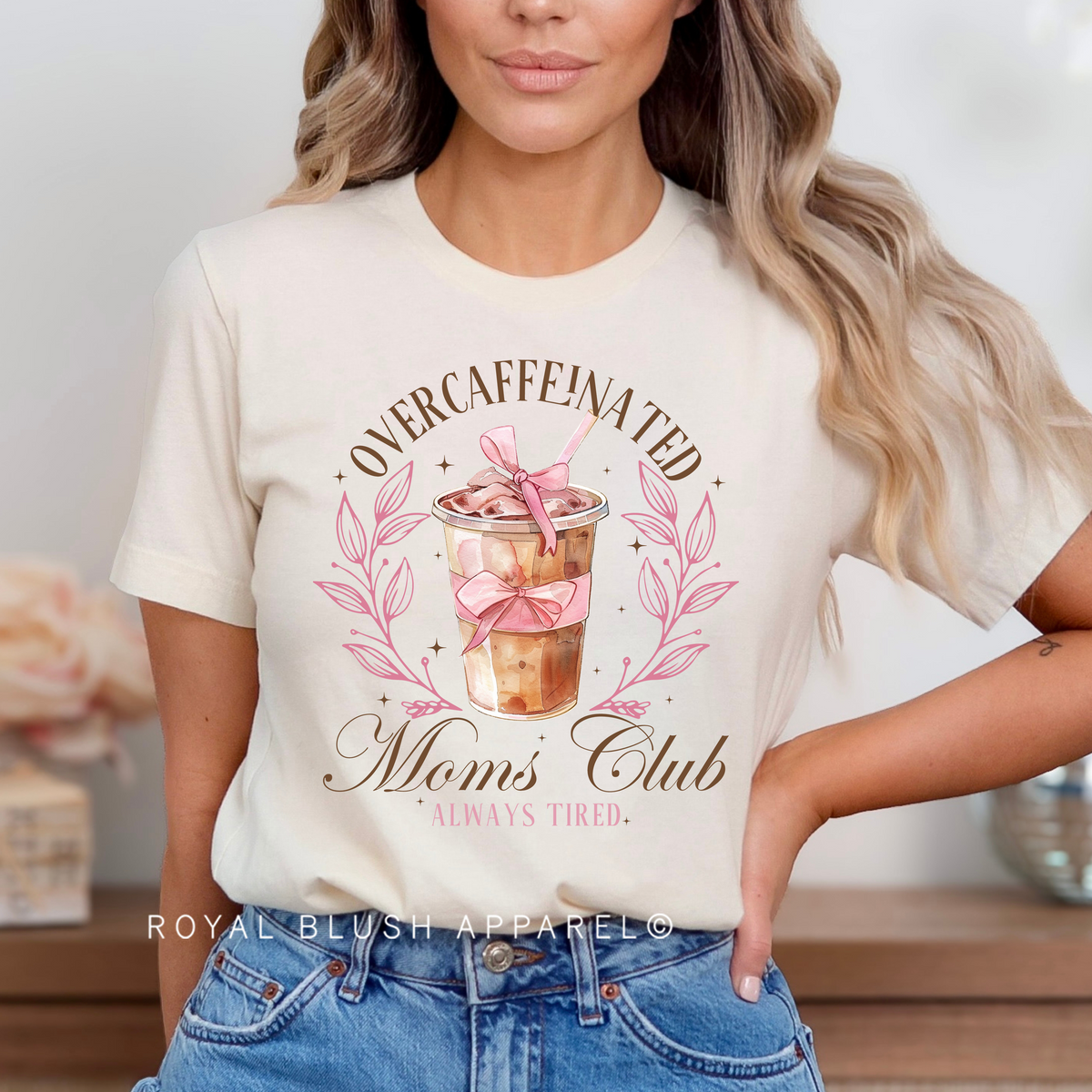 Overcaffeinated Moms Club DTF Transfer