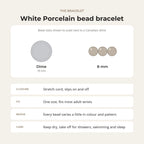 Porcelain White Faceted Round Bracelet - 8mm
